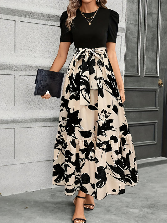 Elegant Floral Print Maxi Dress